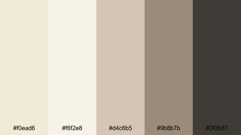 gallery wall minimal eggshell color palette with hex codes