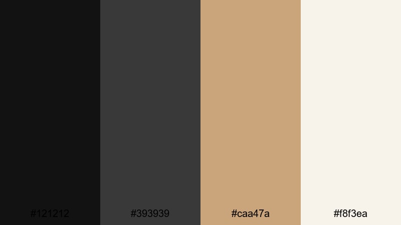 gallery wall neutral black tan color palette with hex codes
