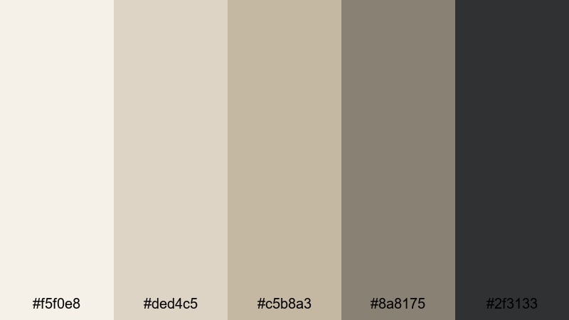 gallery wall neutrals beige color palette with hex codes