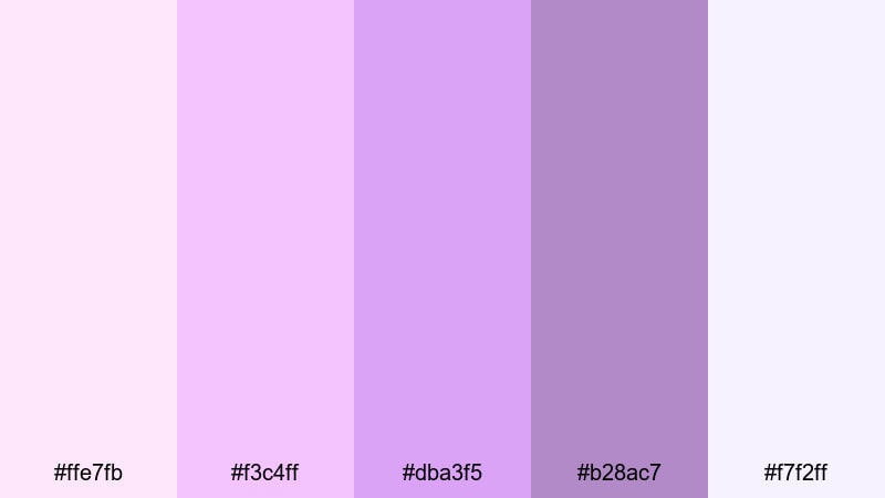 gallery wall soft neons pink lilac color palette with hex codes