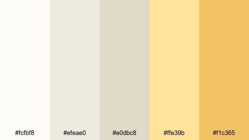 gallery wall softlight white yellow color palette with hex codes