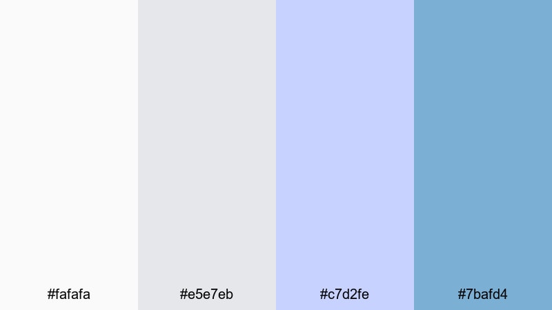 gallery wall whisper carolina blue color palette with hex codes