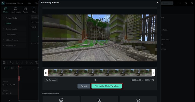choose edit in the main timeline