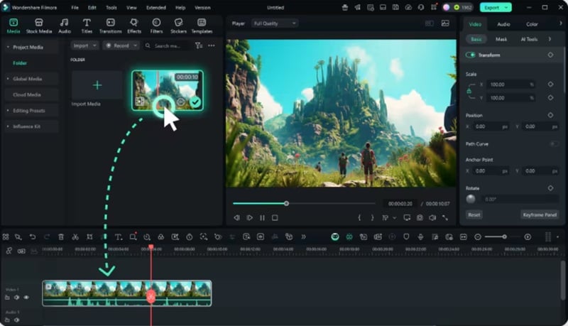 edit your recording in filmora timeline
