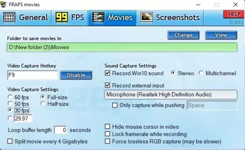 fraps screen recorder