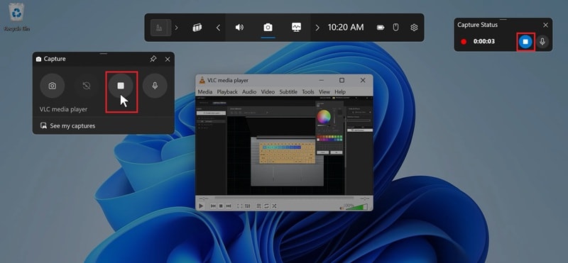 check status and stop recording