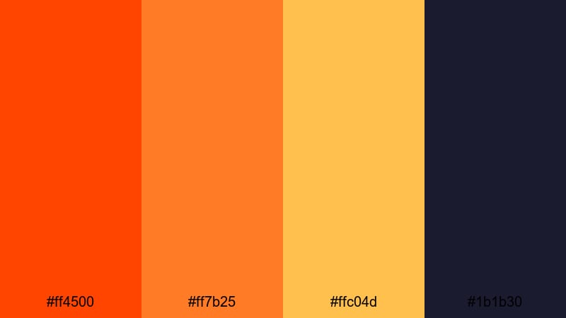gaming highlight heatwave flame color palette with hex codes