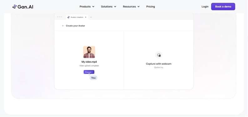 interface showing avatar creation options