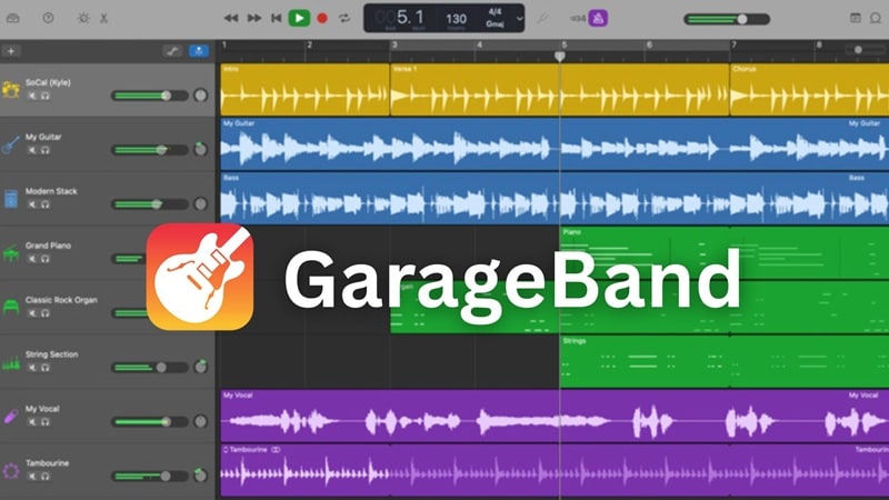 garageband interface on mac