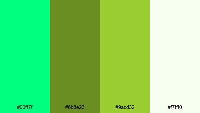 garden herb medley spring green color palette with hex codes