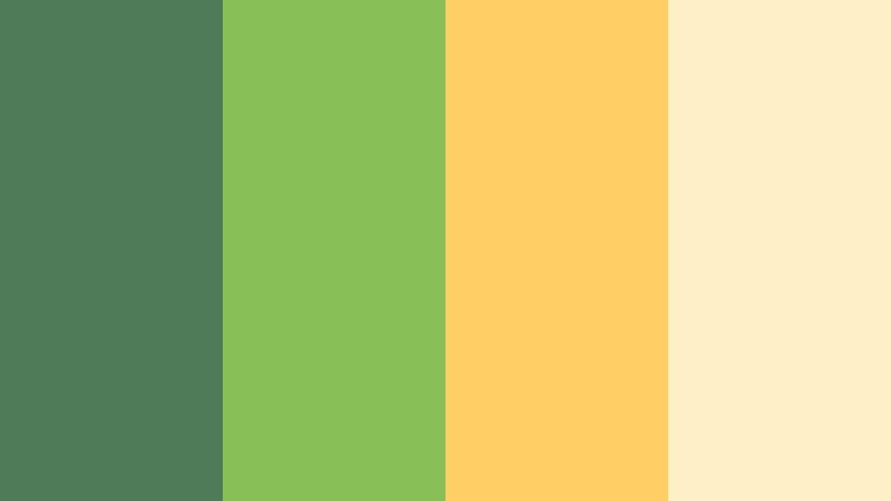 garden market pop herbal green color palette with hex codes