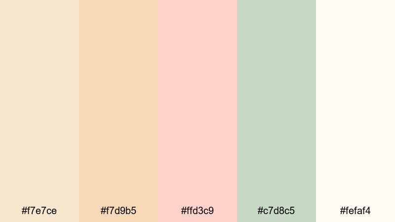 garden party glow champagne beige color palette with hex codes