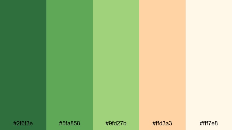 garden picnic greens nature color palette with hex codes