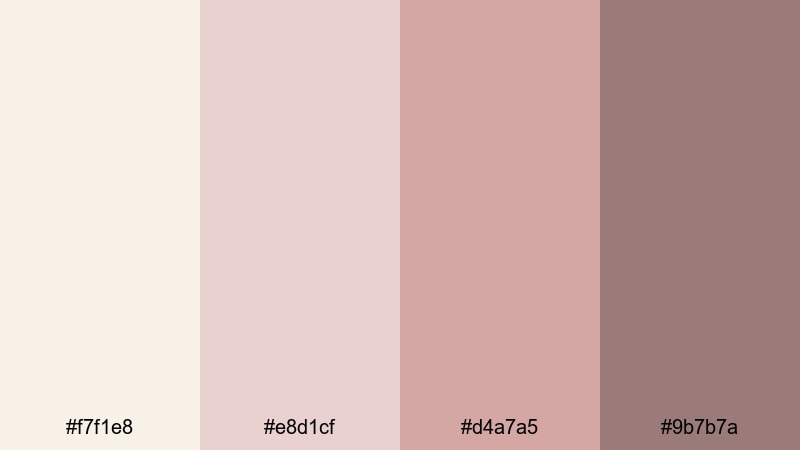 garden roses and bone bone color palette with hex codes