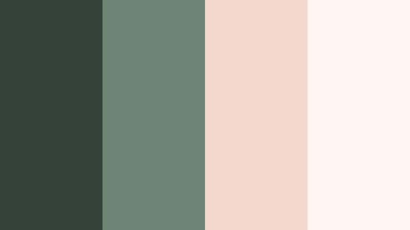 garden wedding whisper dusty forest green color palette with hex codes