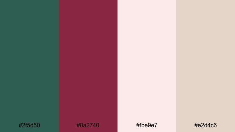 garden wine whisper green burgundy color palette with hex codes