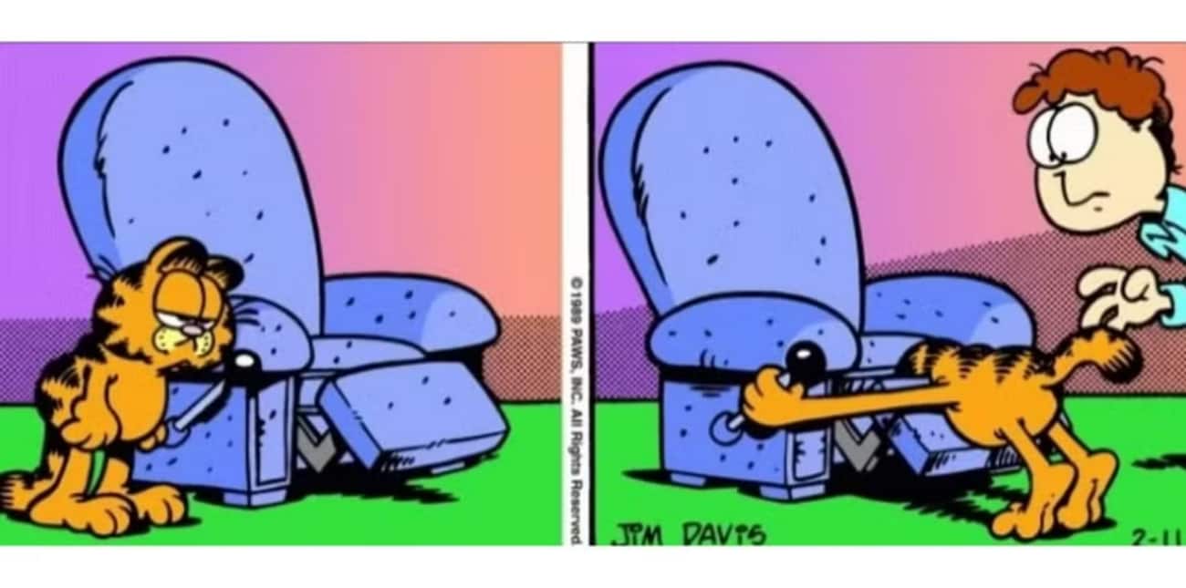 garfeild tried the recliner