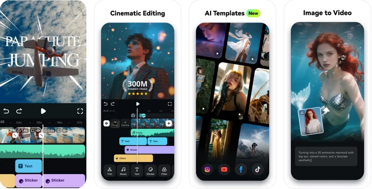 filmora app main interface