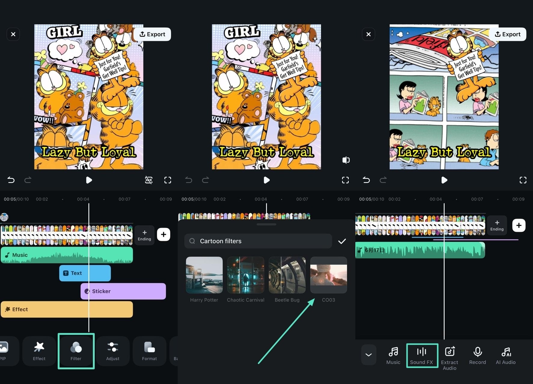 add audio to comic strip