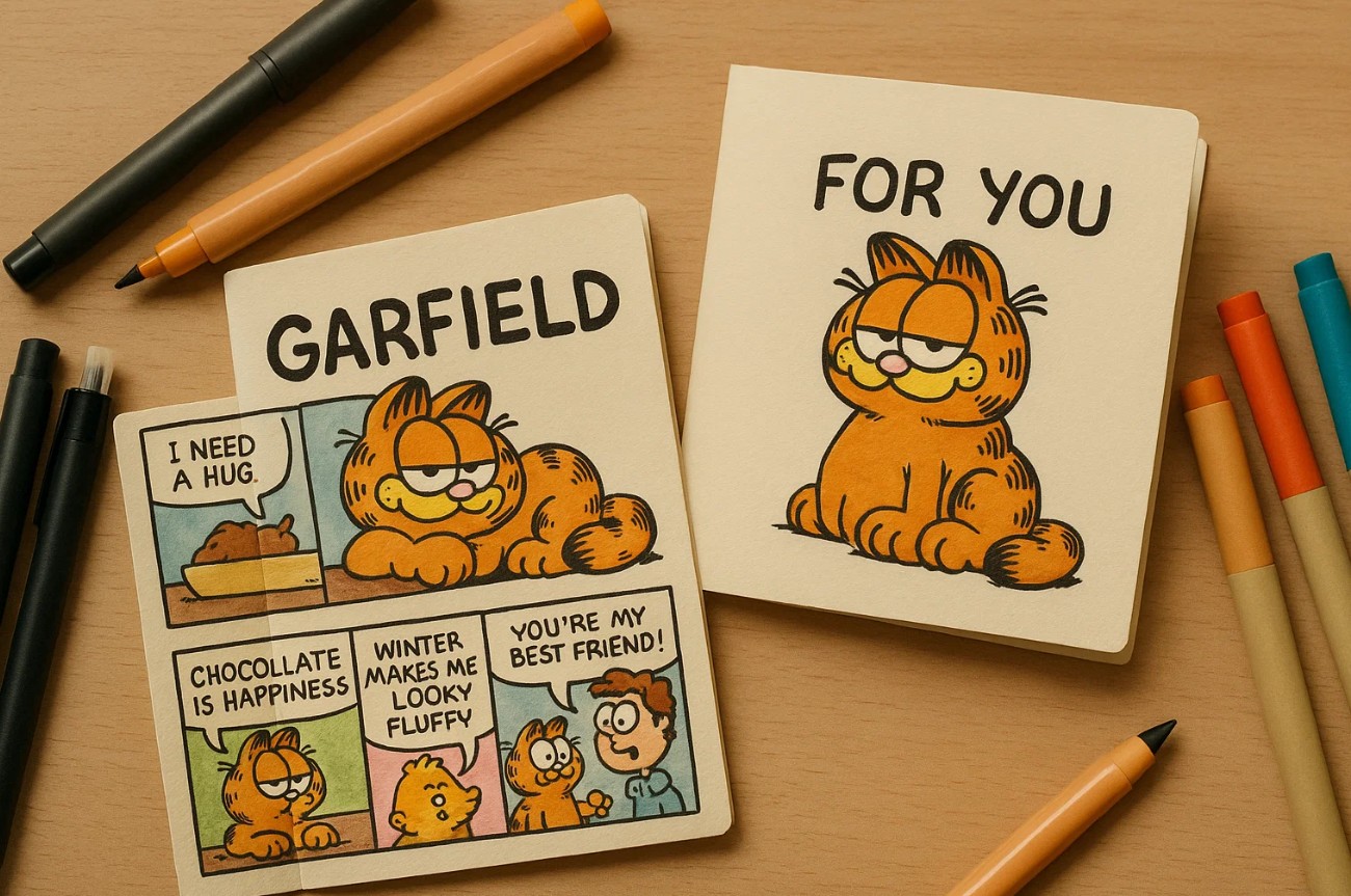 print garfield comic cards