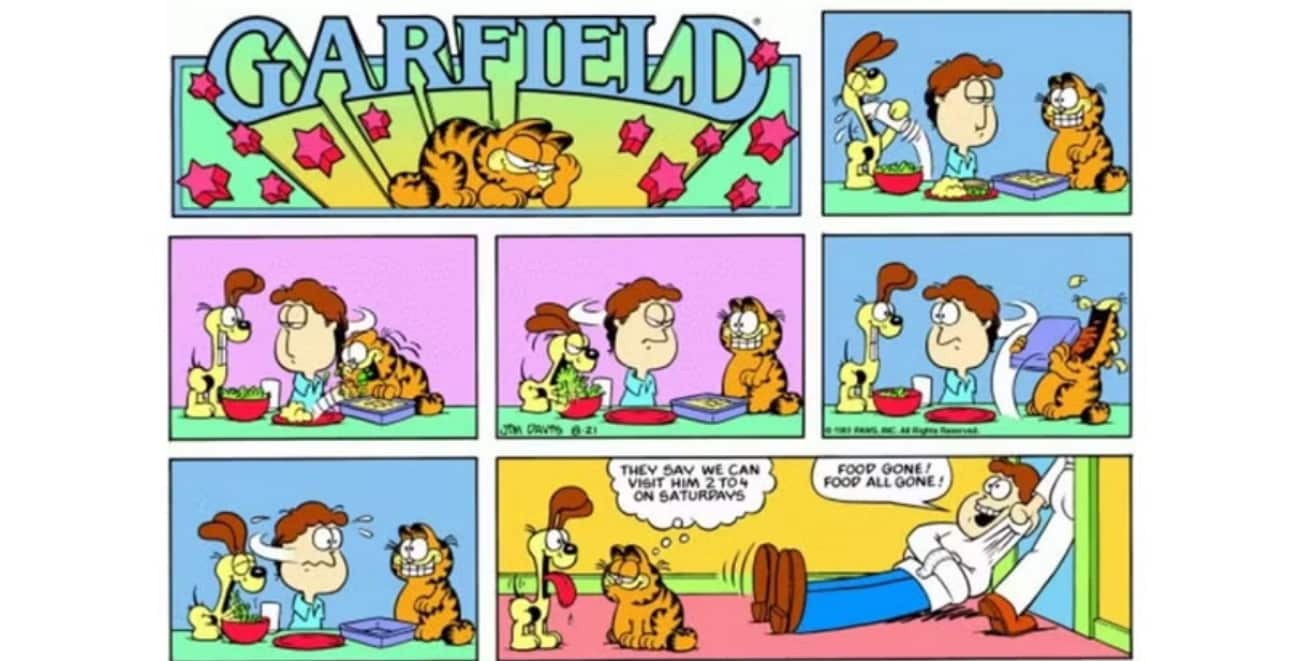 odie and garfeild ate john food