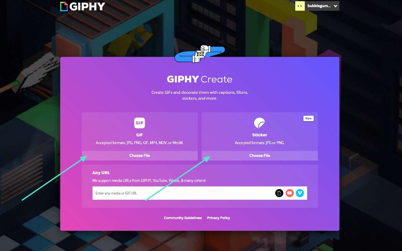 choose file start creating gif