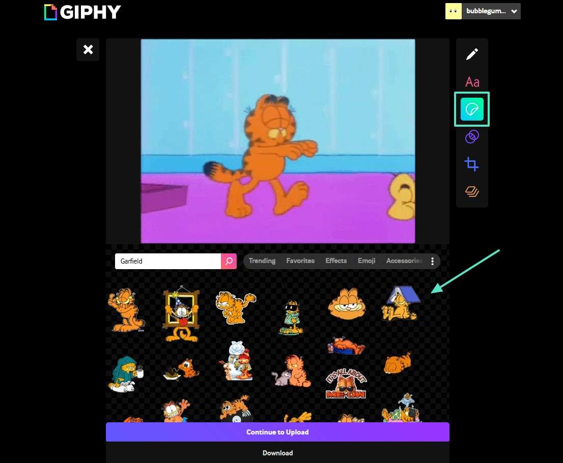 edit garfield meme with stickers