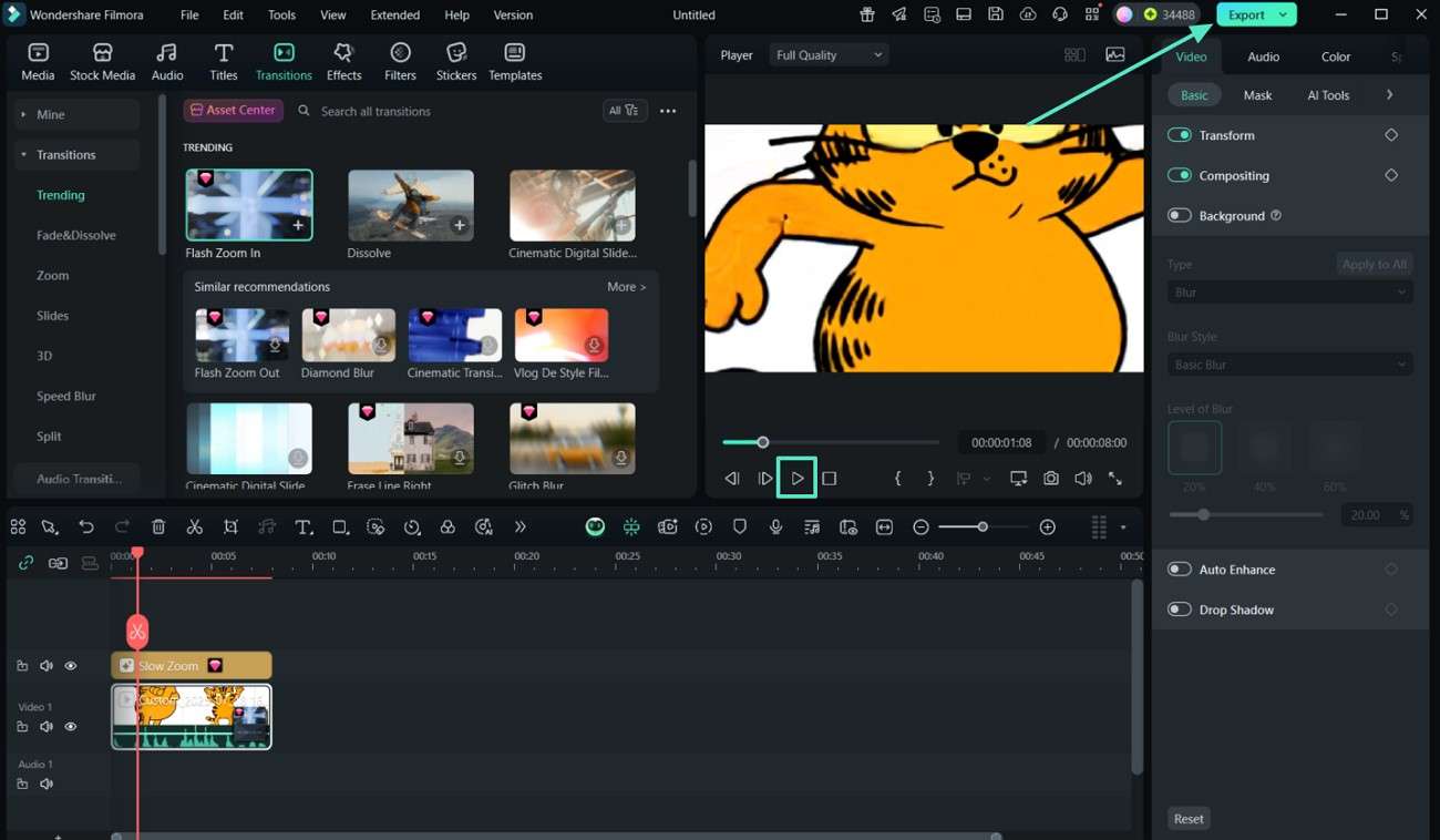 preview results and export video