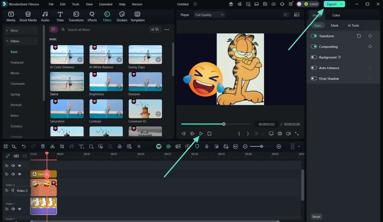 preview results and click export