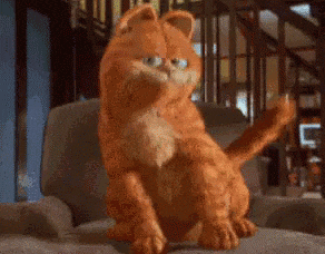 gif engraçado do garfield dançando