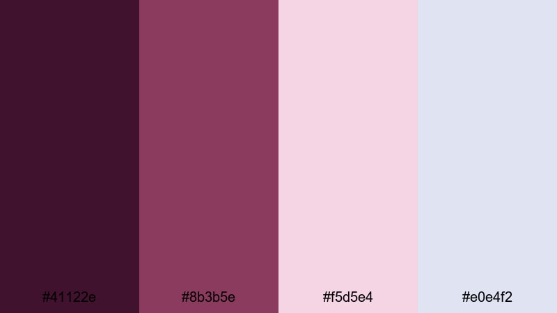 garnet studio lights purple wine color palette with hex codes