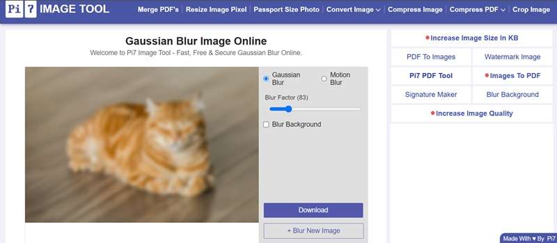 gaussian blur online editor