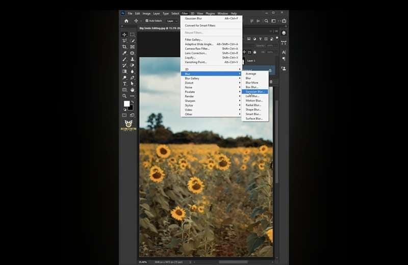 apply gaussian blur photoshop