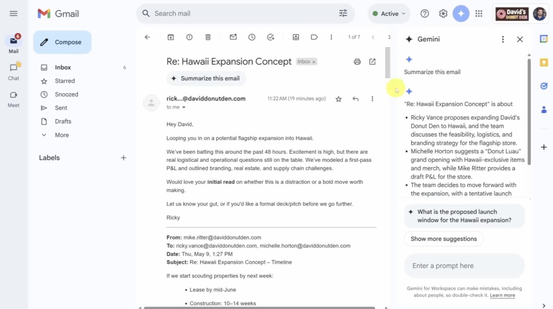 gemini gmail prompt