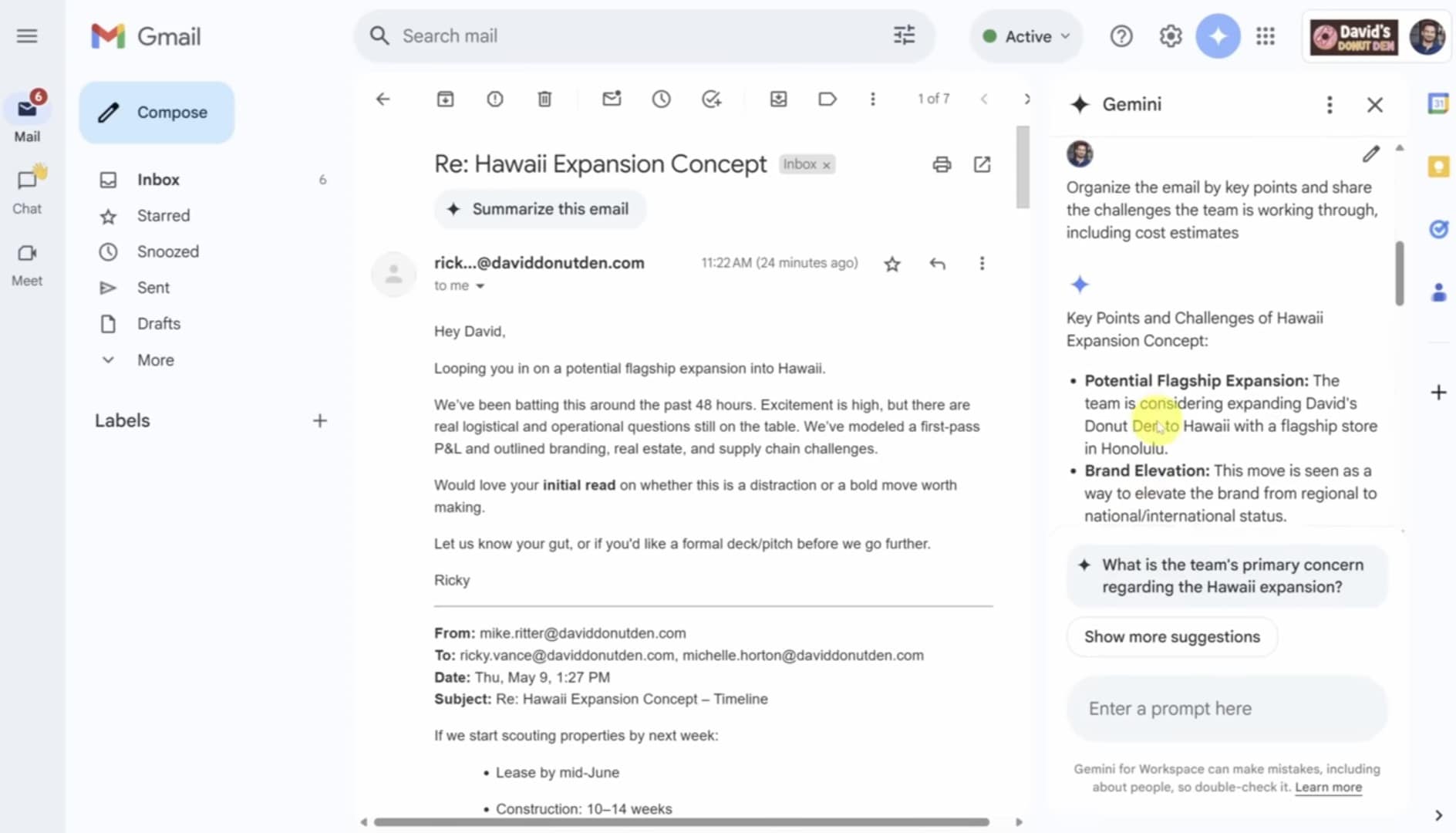 gmail gemini prompt example