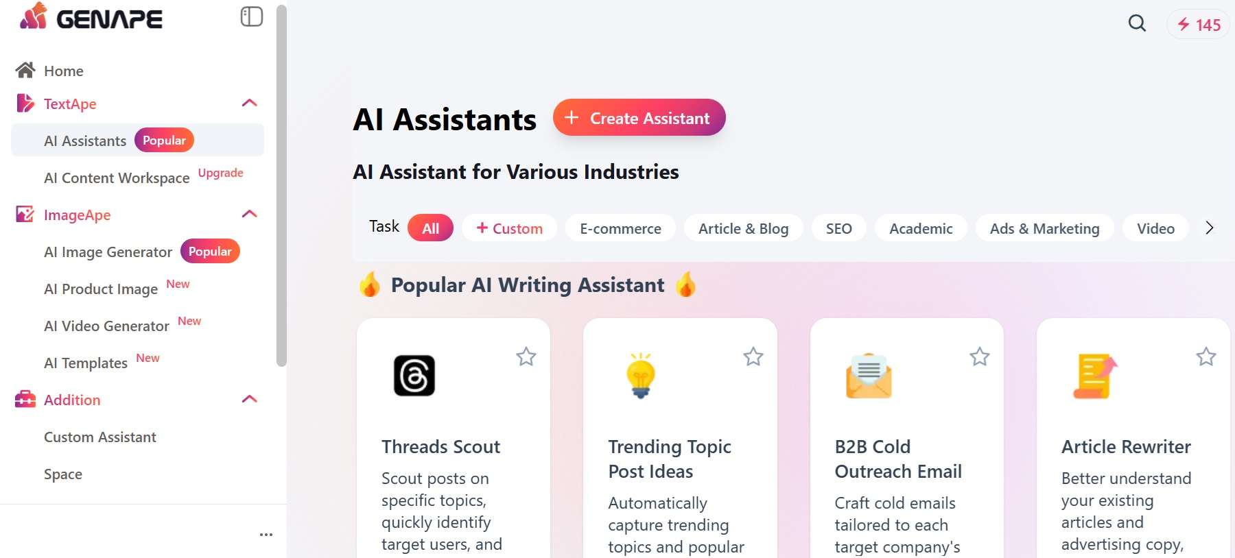 textape ai assistants