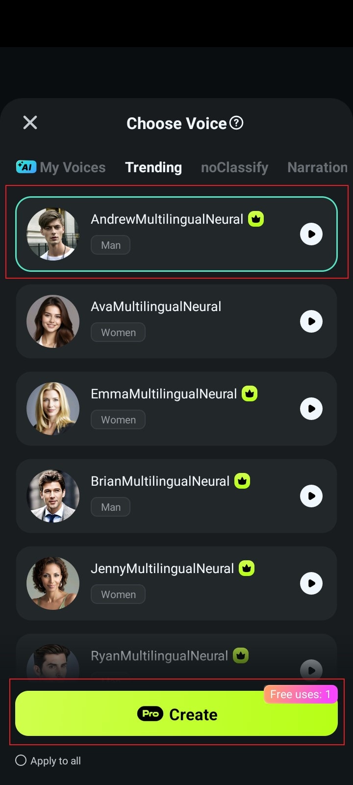 create text to speech output