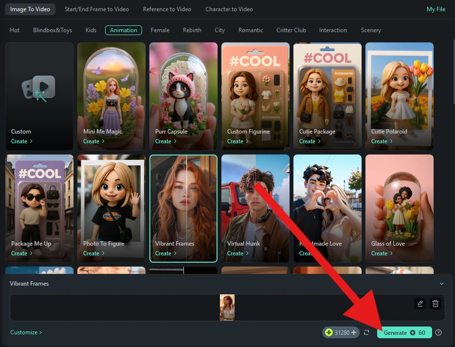 generate ai image to video filmora