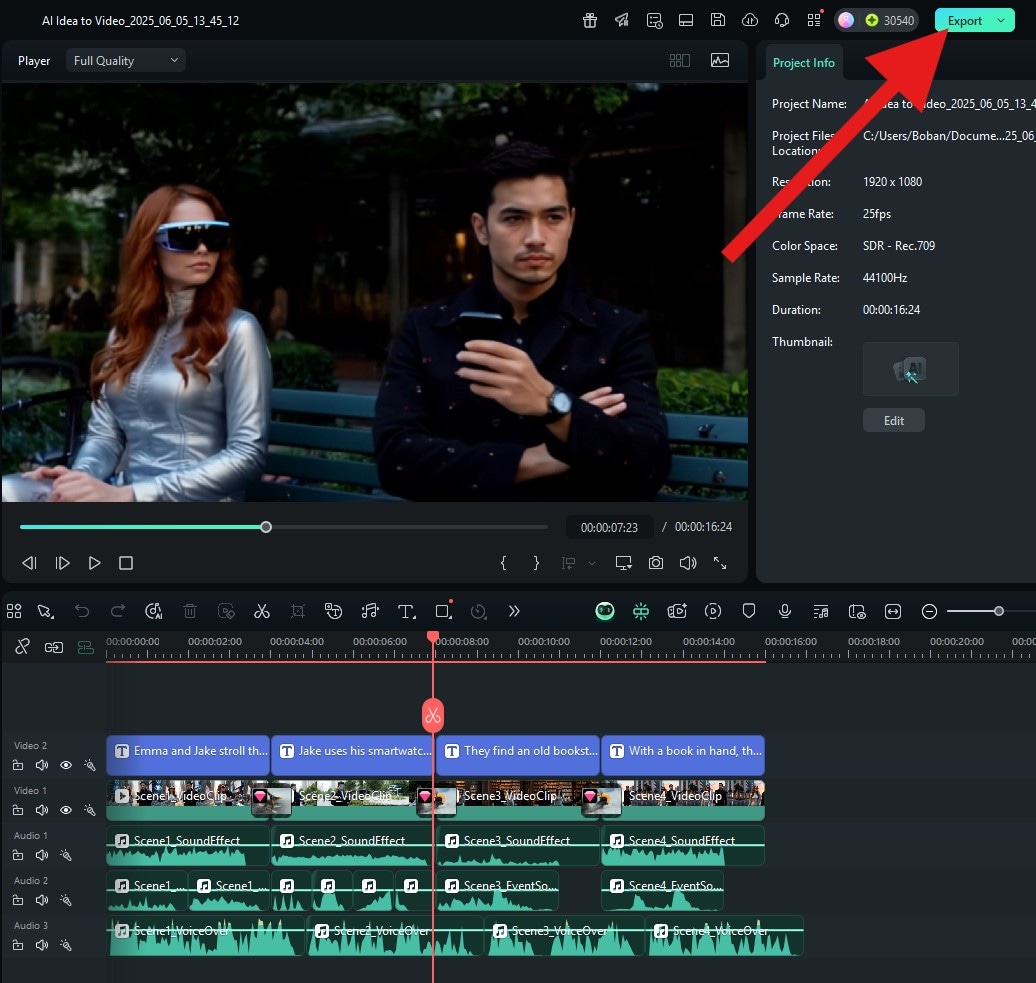 review idea to video generation filmora