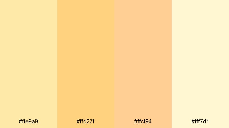 gentle daisy breeze orange yellow color palette with hex codes