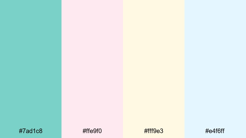 gentle promise pastels tiffany blue color palette with hex codes