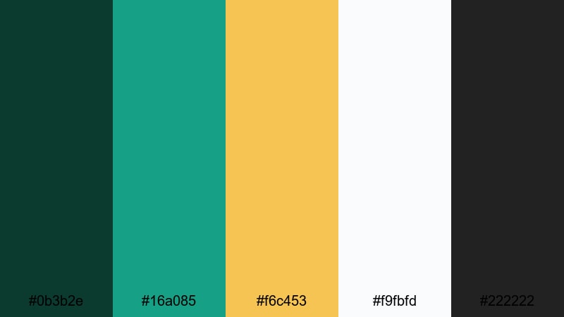 geo grid branding yellow dark green color palette with hex codes