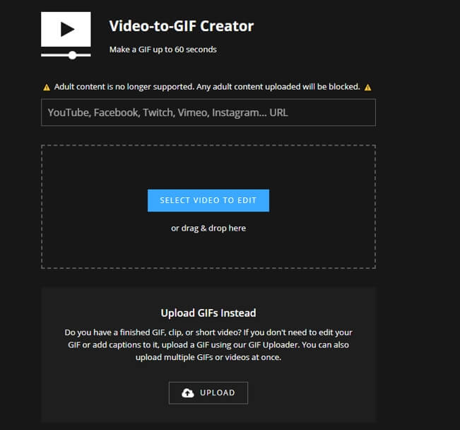  Create GIF with Sound in Gfycat