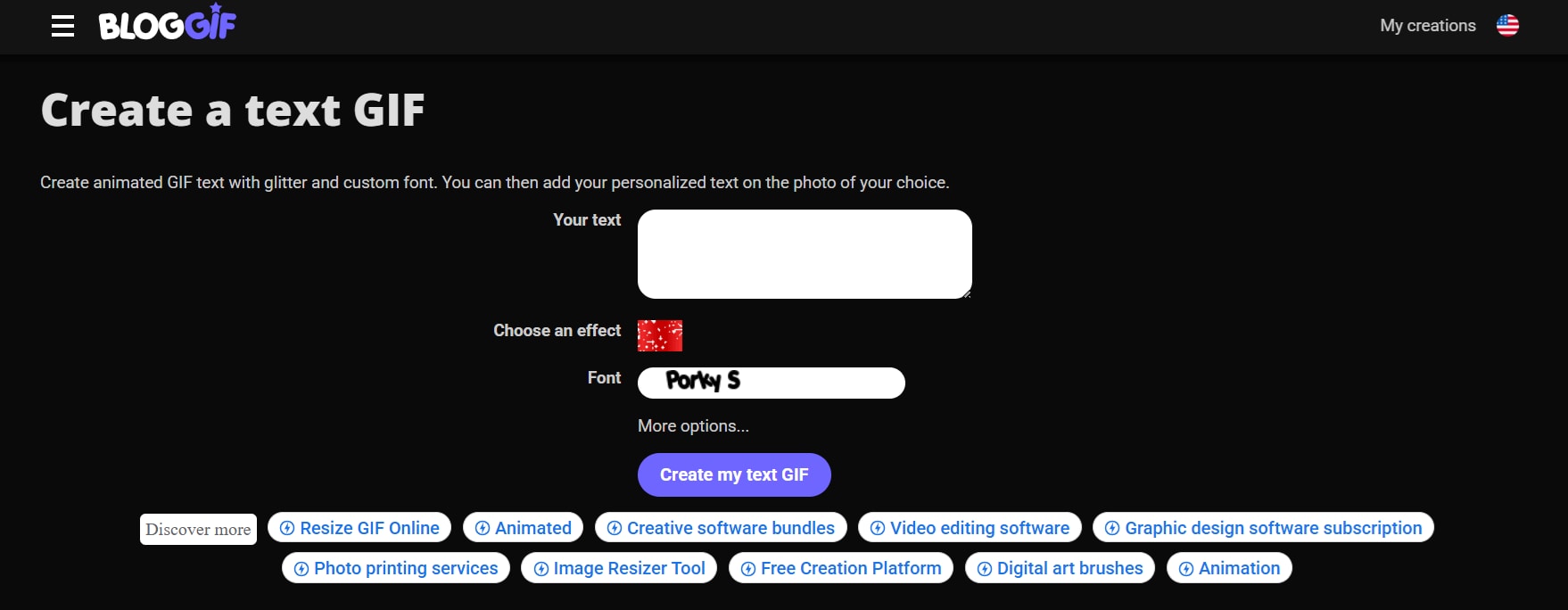 bloggif glitter text maker