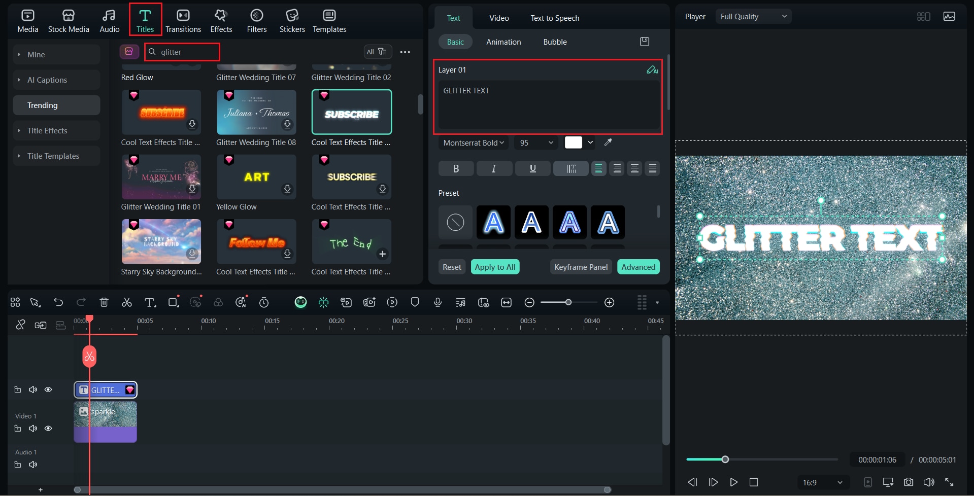 add text to the clip