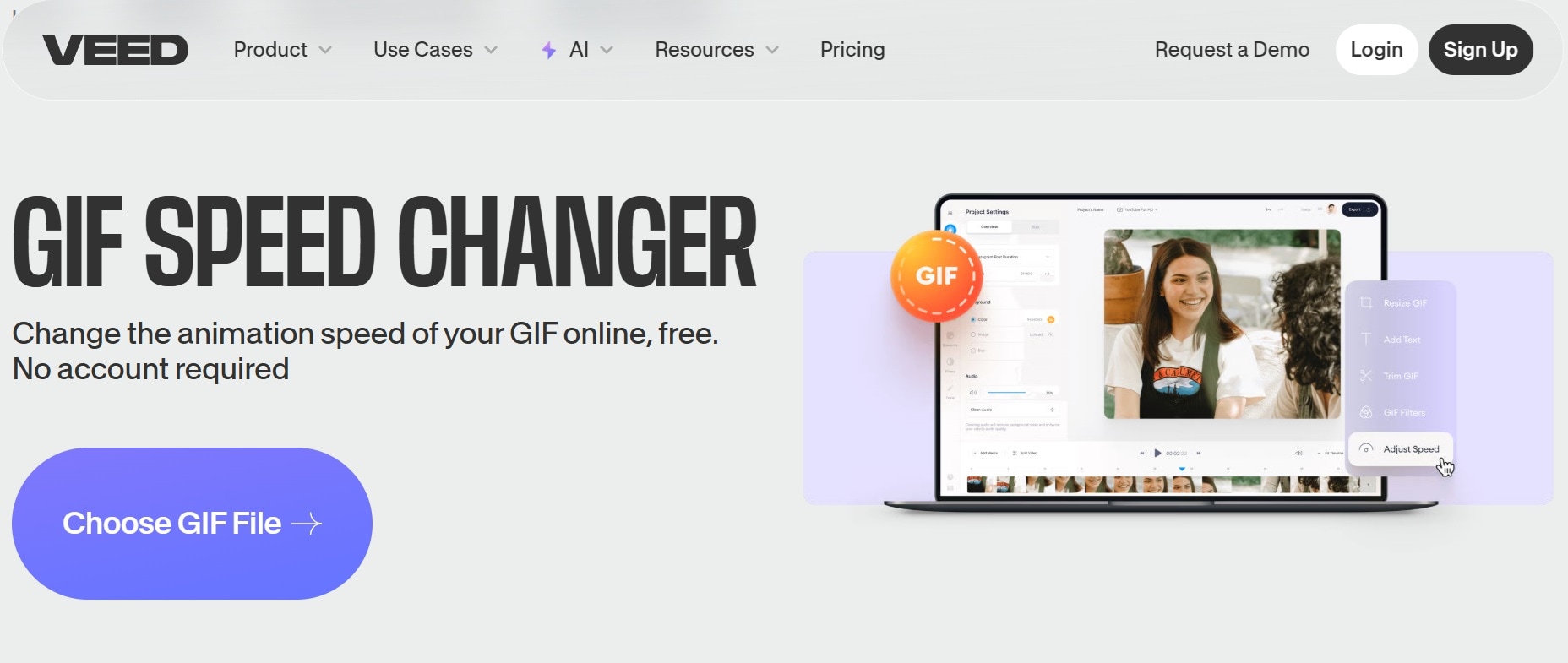 veed gif speed changer