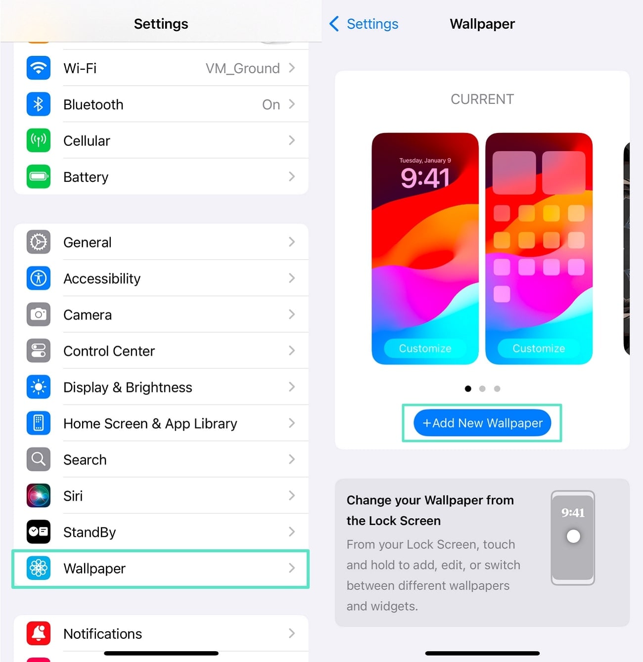 navigate to phone wallpaper settings