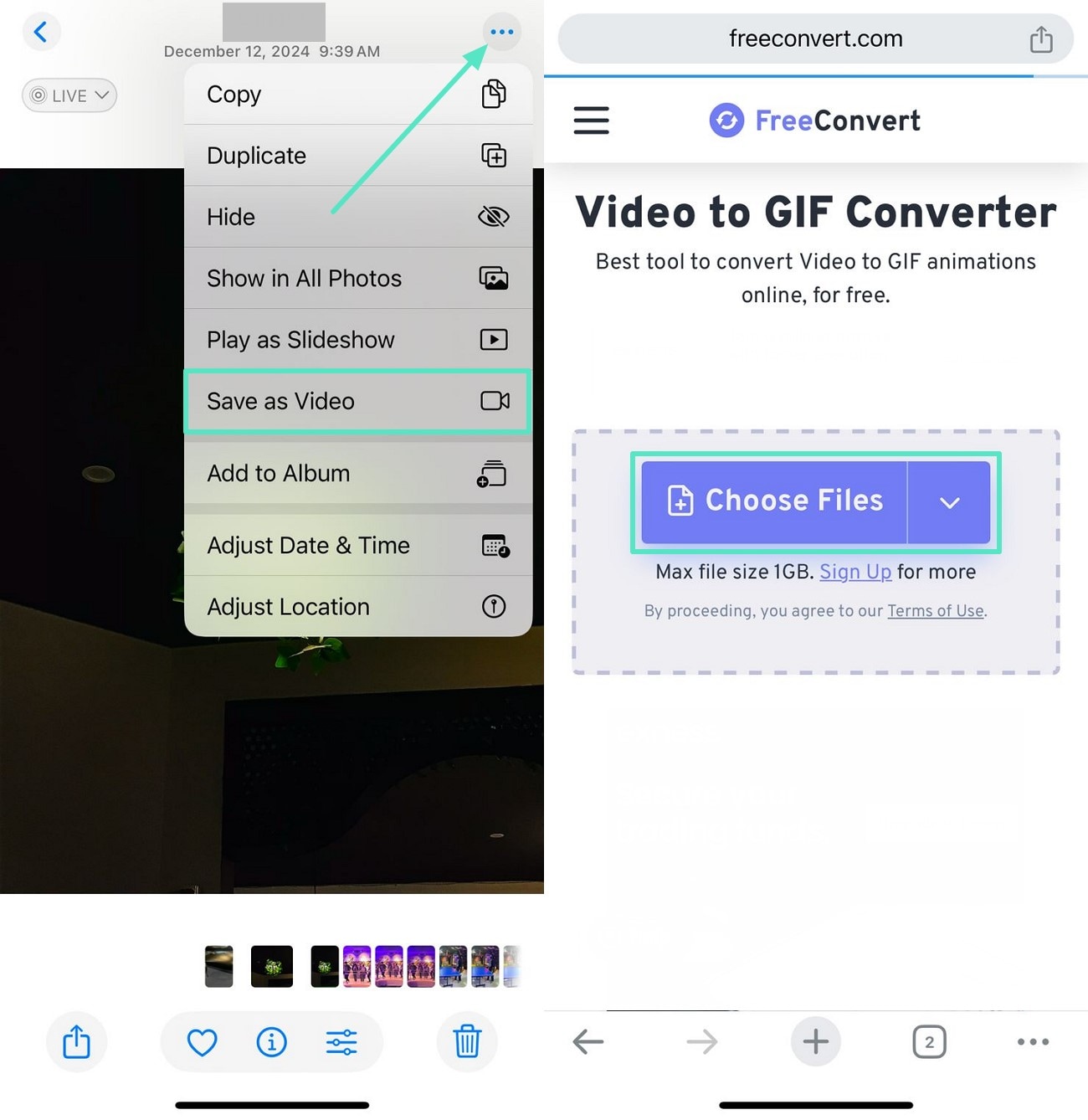 save video and convert online to gif