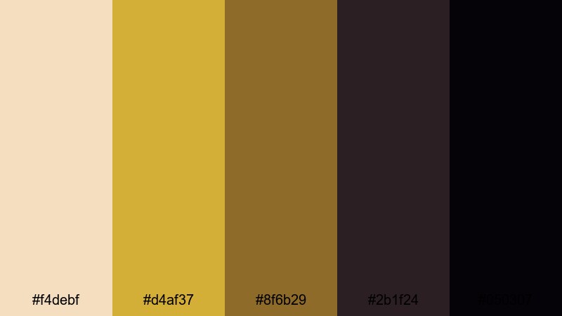 gilded champagne noir champagne color palette with hex codes