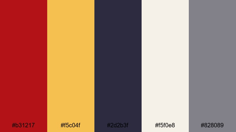 gilded dynasty modern chinese new year color palette with hex codes